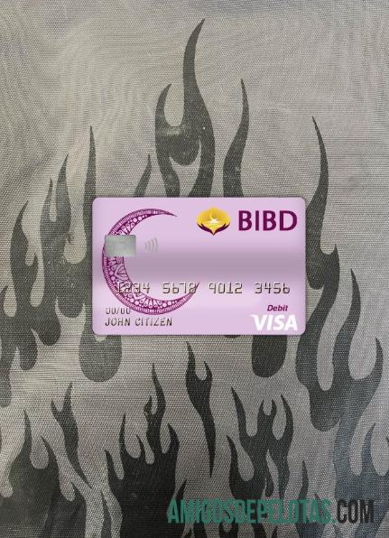Brunei Baiduri Bank Visa Cartão de Débito Photolook Frente amostra